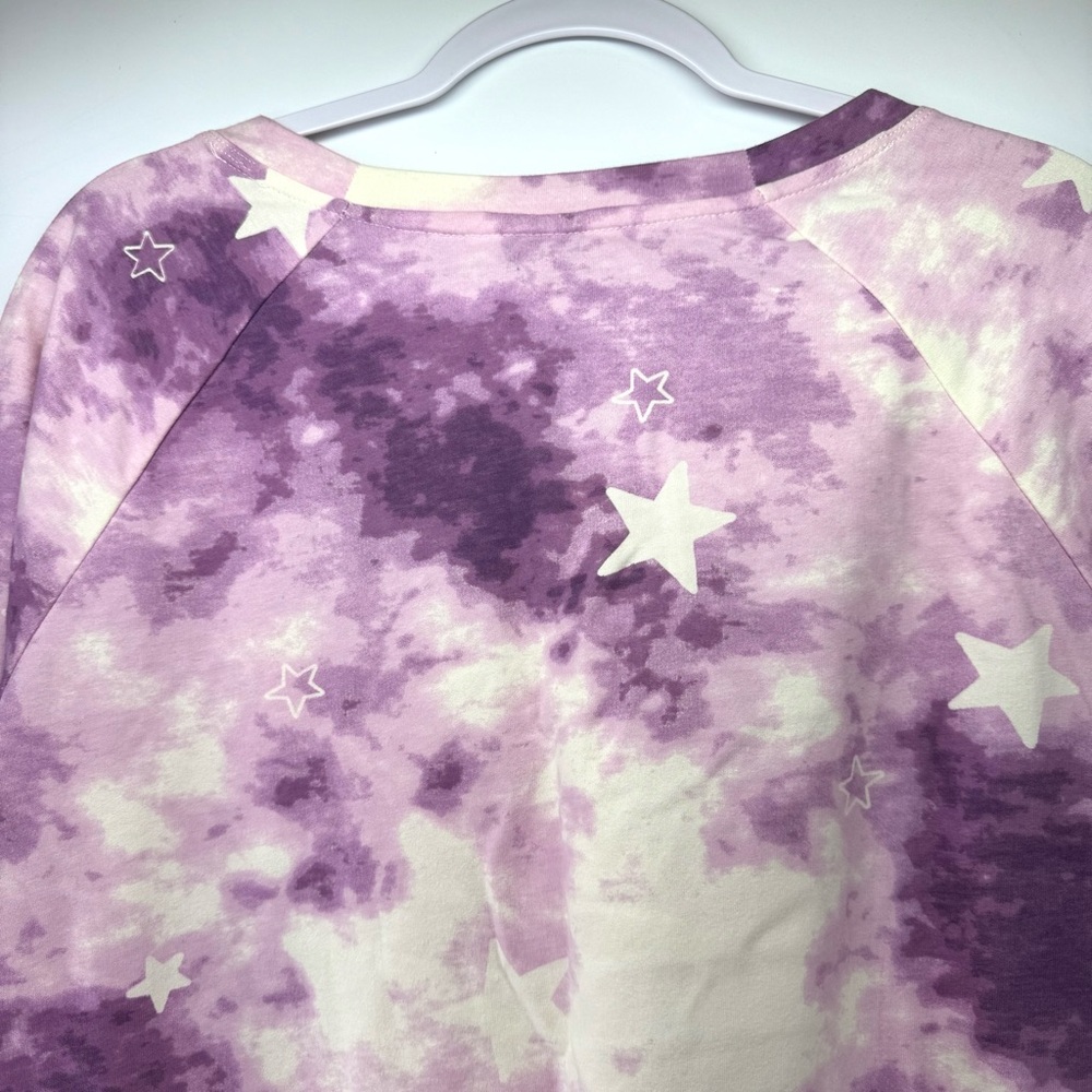 Wildfox Tie Dye Stars Pullover Sweatshirt Purple Size XXL NEW - Picture 7 of 11